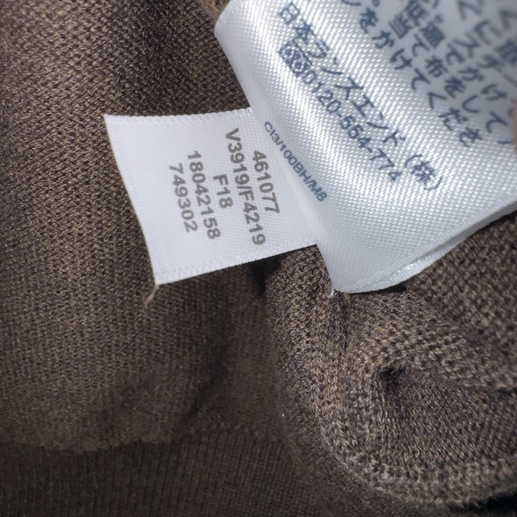 Lands' End Men's Brown V-Neck LS Sweater Size M 100% Supima Cotton Pullover - Picture 6 of 14